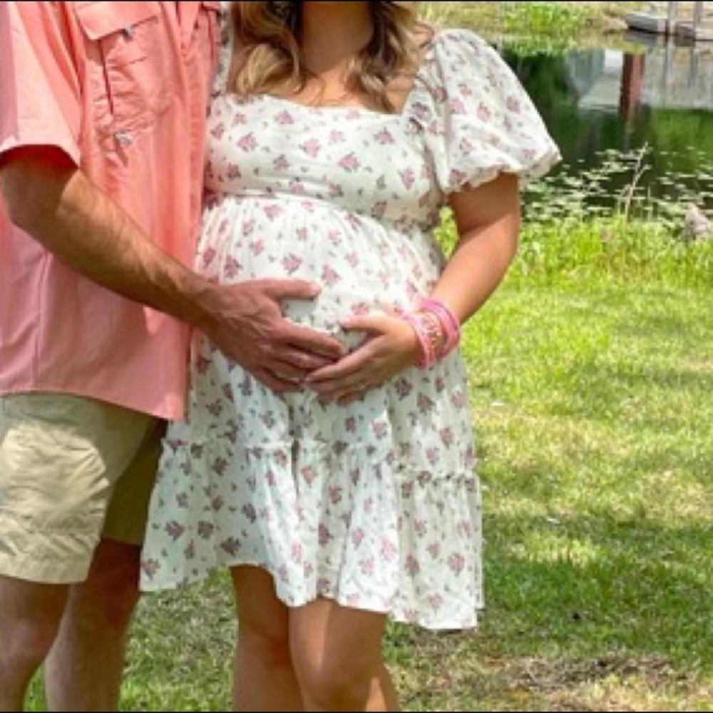 Pink blush maternity dress